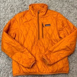 Orange Down Patagonia 1/4 Zip Jacket